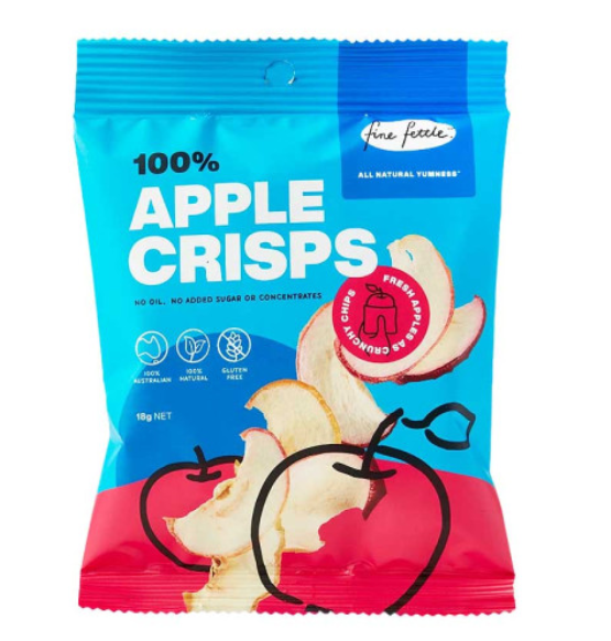 FINE FETTLE APPLE CRISPS 100% APPLE 18G (NDIS)