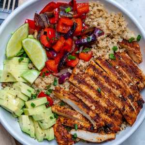 Bravas Spanish Chicken Thigh with Smoked Golden Cauliflower Rice