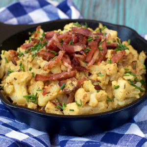 Keto Bacon Cauliflower Mac and Cheese