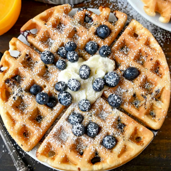 Keto Waffles and Keto Berry Sauce 