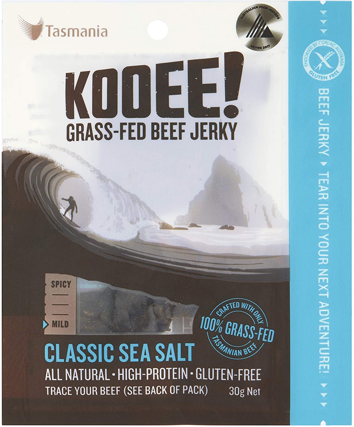 Kooee! Snacks Beef Jerky - Classic Sea Salt (Gluten Free) - 30g