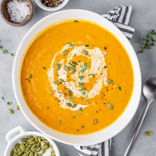 Pumpkin Soup with Spiced Minced Beef (NDIS)