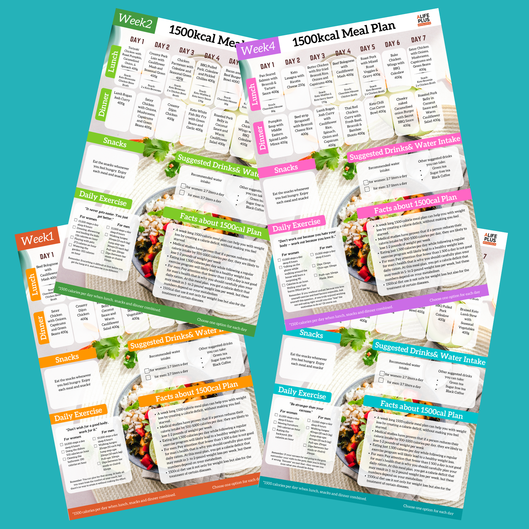1500cal 28-Days IF Meal Plan